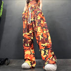 Pantalon ample de couleur camouflage esthétique pour femmes