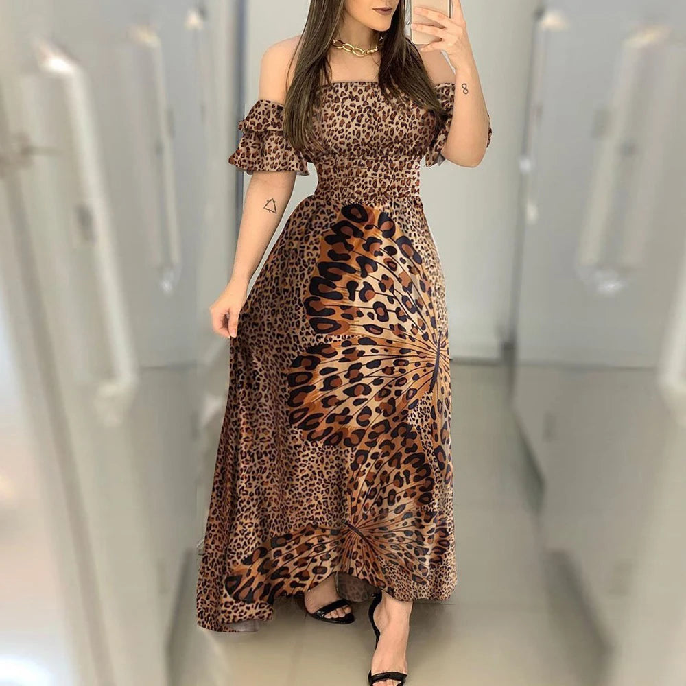 Robe longue à volants pour femmes