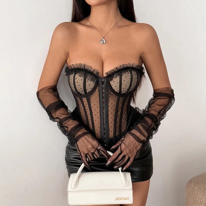 Débardeur Corset Femme – Pois et Coupe Bustier