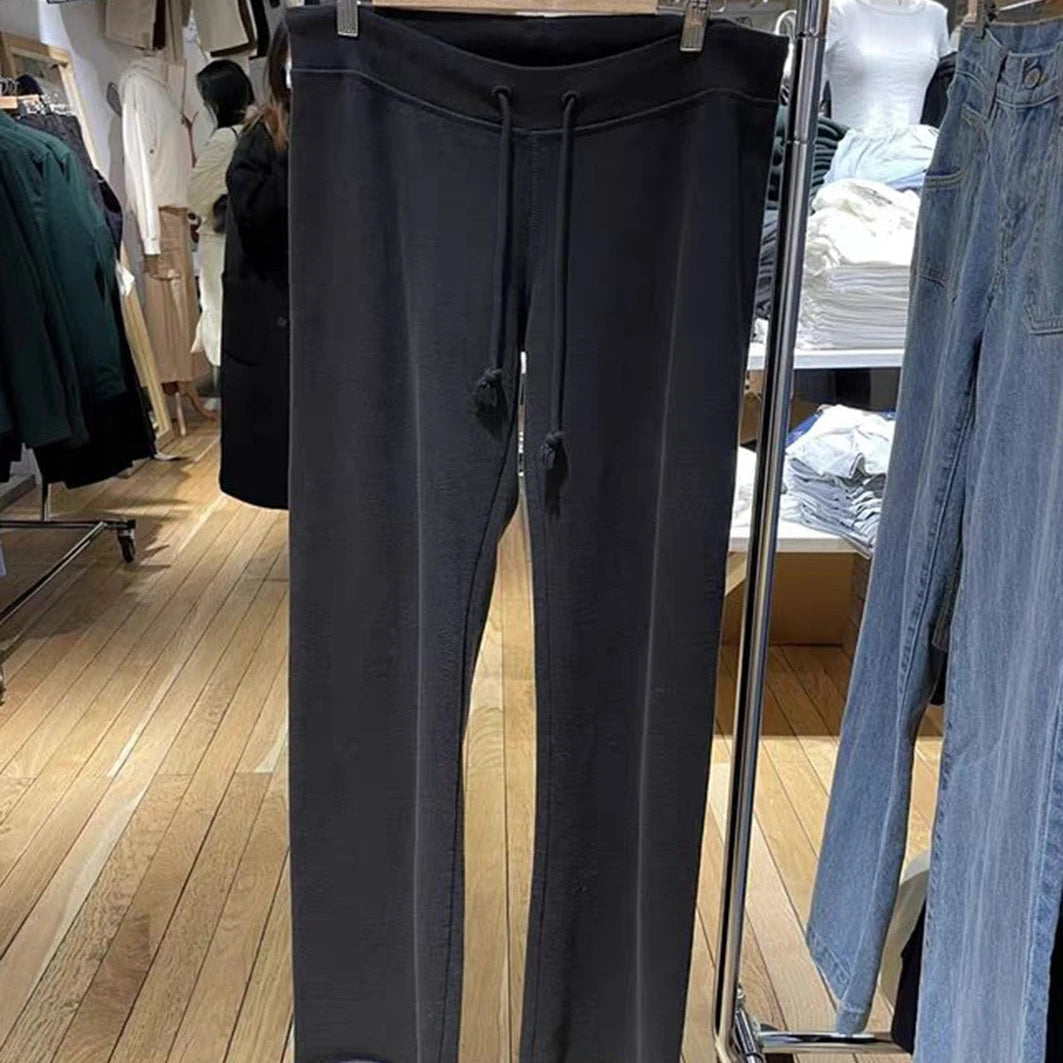 Pantalon de survêtement taille haute à ourlet brut pour femmes