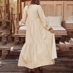 Robe chemise à manches longues style bohème pour femmes