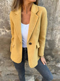 Veste de tailleur décontractée en laine pour femmes