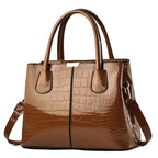 Sac à bandoulière en cuir PU verni pour femmes