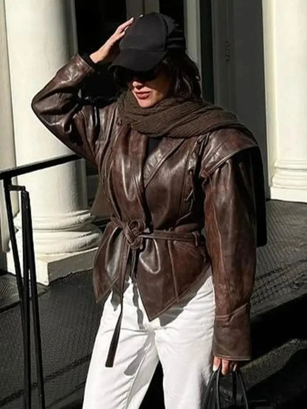 Veste en similicuir pour femmes