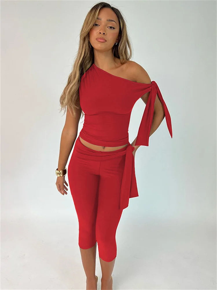 Ensemble 2 pièces haut court et short taille haute pour femmes