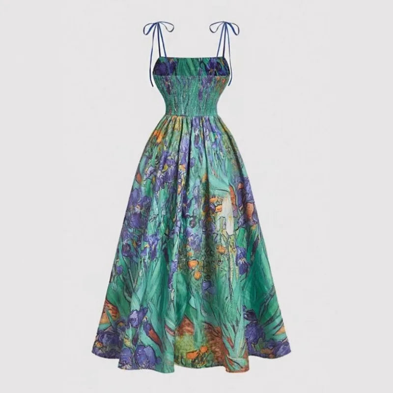 Robe élégante et intellectuelle à imprimé floral pour femmes