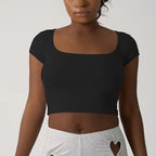 T-shirt en pur coton à col rond pour femmes