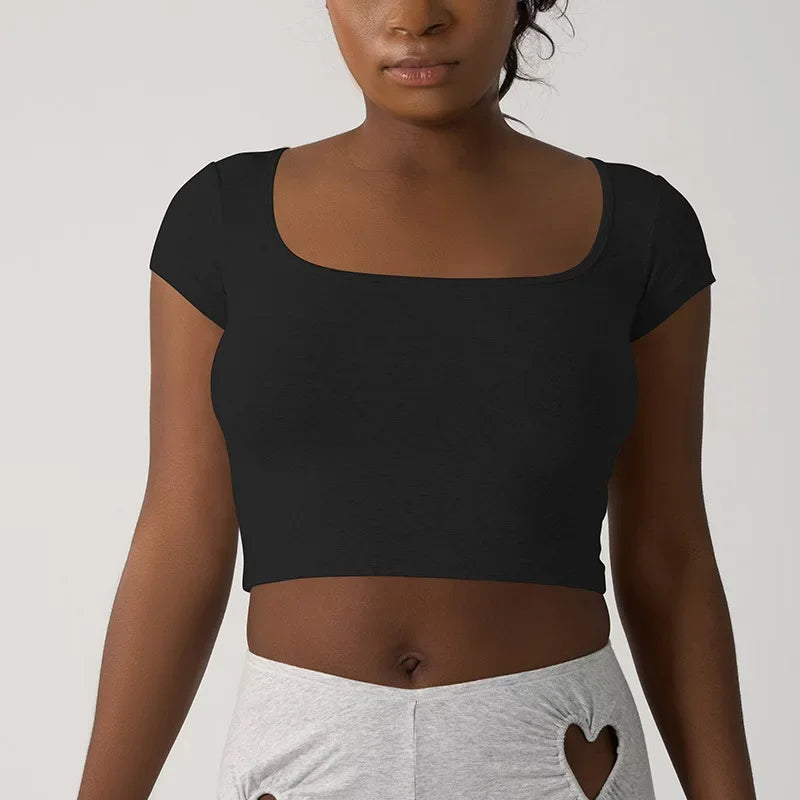 T-shirt en pur coton à col rond pour femmes