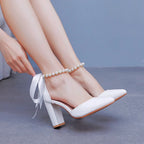 Sandales pointues en cuir pour femmes