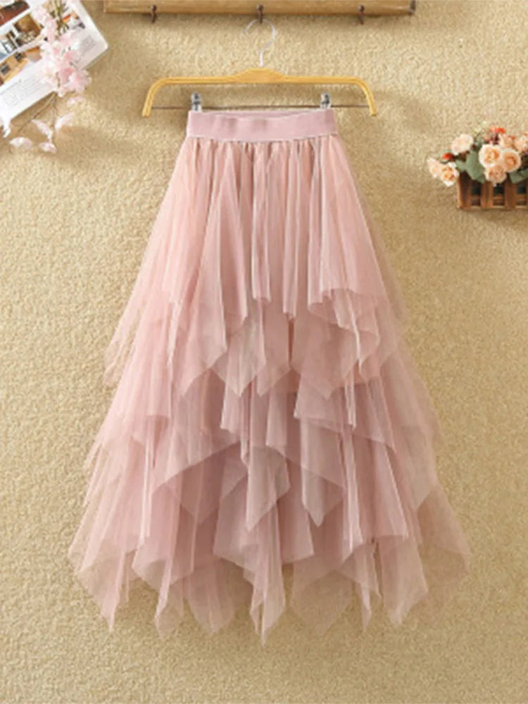 Jupe Femme en Tulle Plissé – Coupe Aérienne