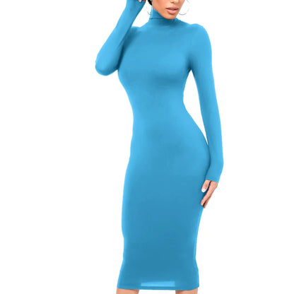 Robe Col Roulé Femme – Manches Longues