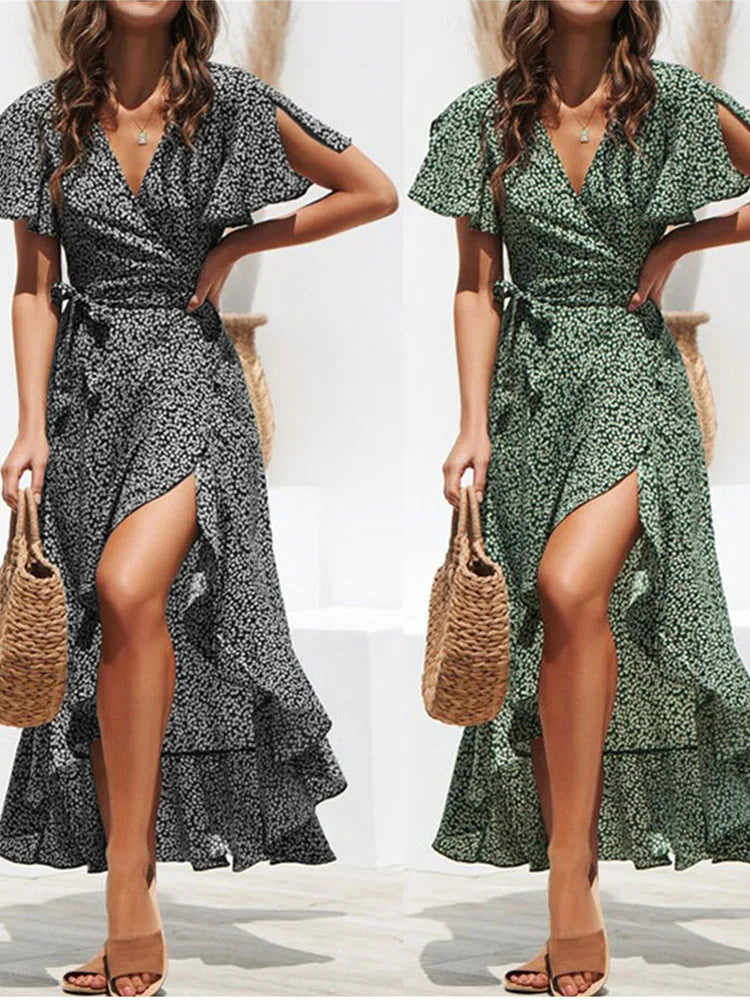 Robe longue en mousseline de soie pour femmes
