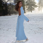 Robe maxi moulante dos nu sexy pour femmes