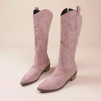 Bottes de Cowboy en cuir PU brodées pour femmes