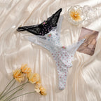 String à imprimé floral, avec nœud en dentelle pour femmes