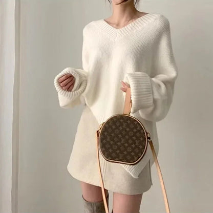Pull Col V Femme – Maille Style Coréen