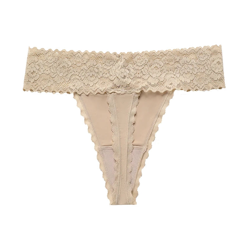 String tanga en dentelle florale pour femmes