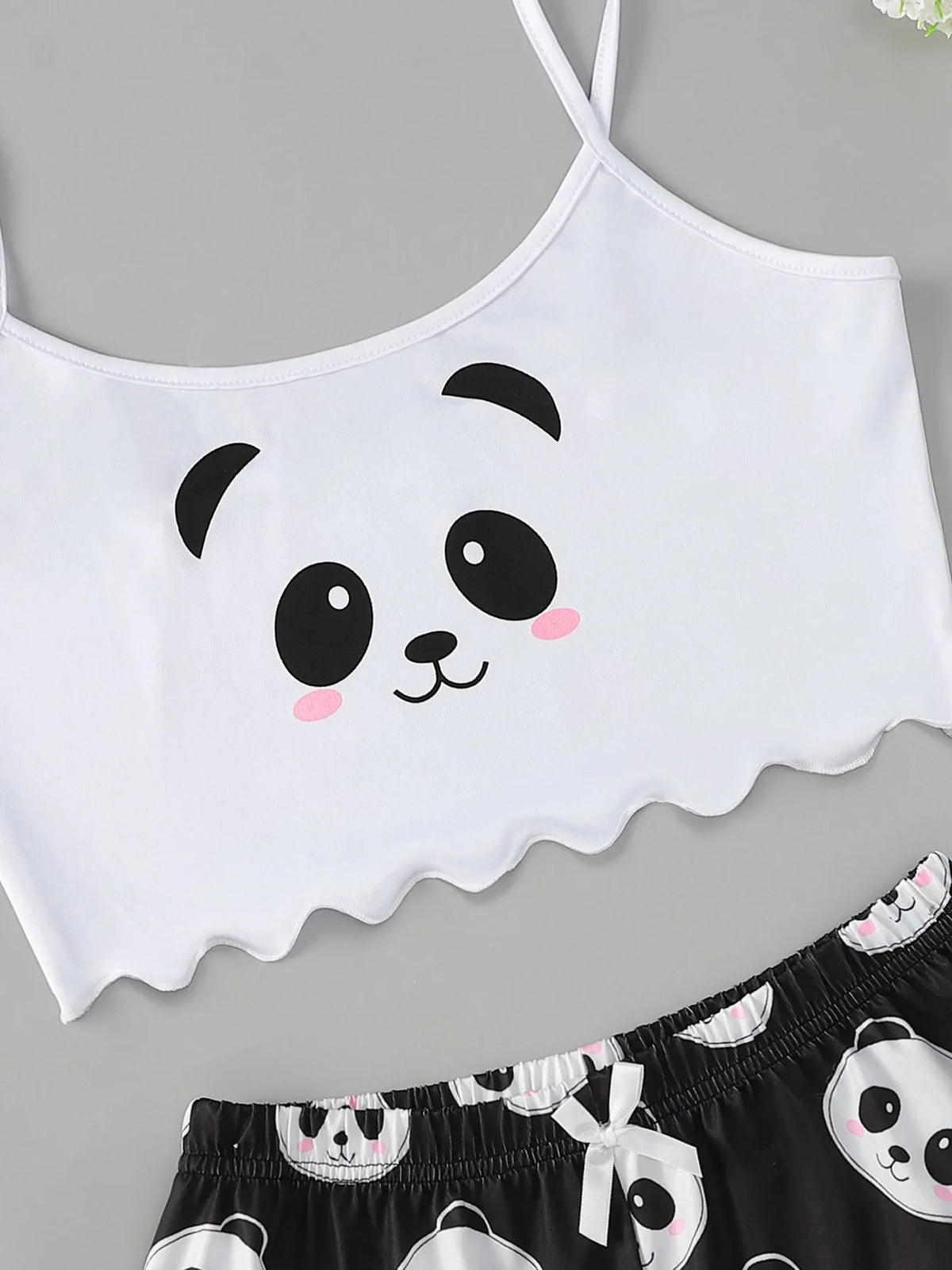 Pyjama 2 Pièces Femme – Bretelles Fines et Imprimé Mimi