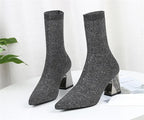 Bottines extensibles en tricot de haute qualité pour femmes