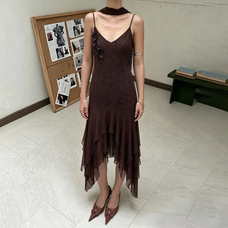 Robe de soirée sexy et élégante en dentelle pour femmes