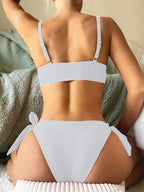 Maillot de bain deux pièces avec nœud papillon pour femmes