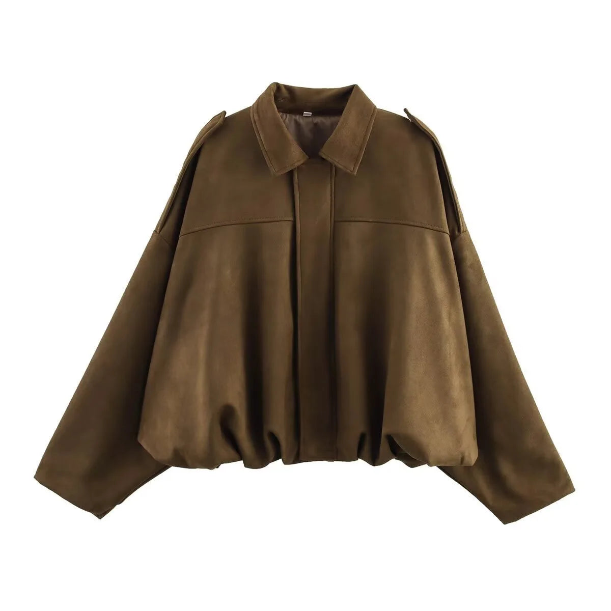Blouson aviateur avec manches chauve-souris et fermeture éclair pour femmes