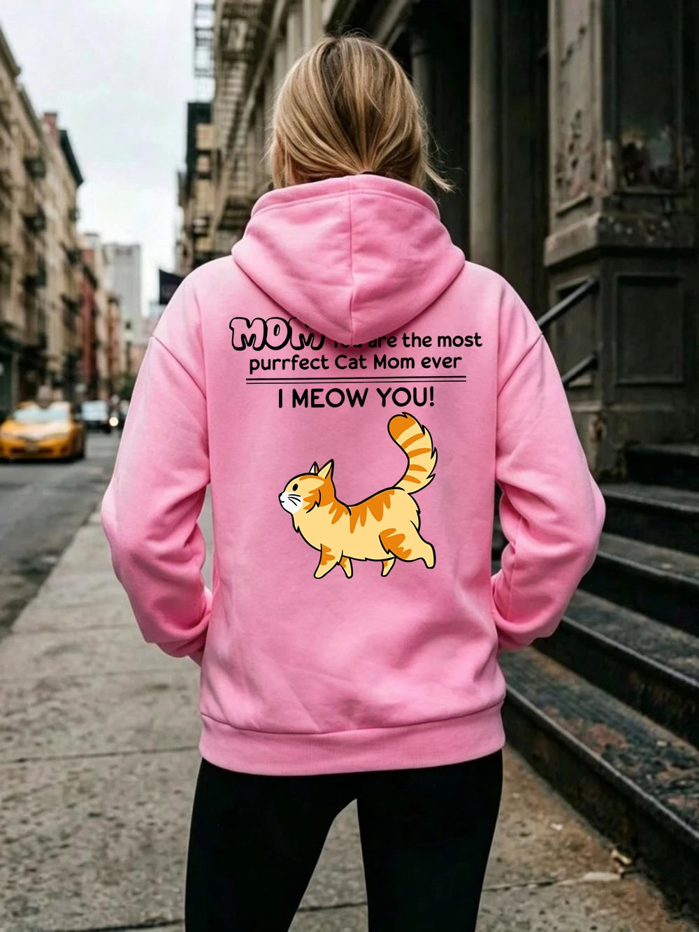 Sweat-shirts à capuche imprimés « Funny Cat Mom I Meow You » pour femmes