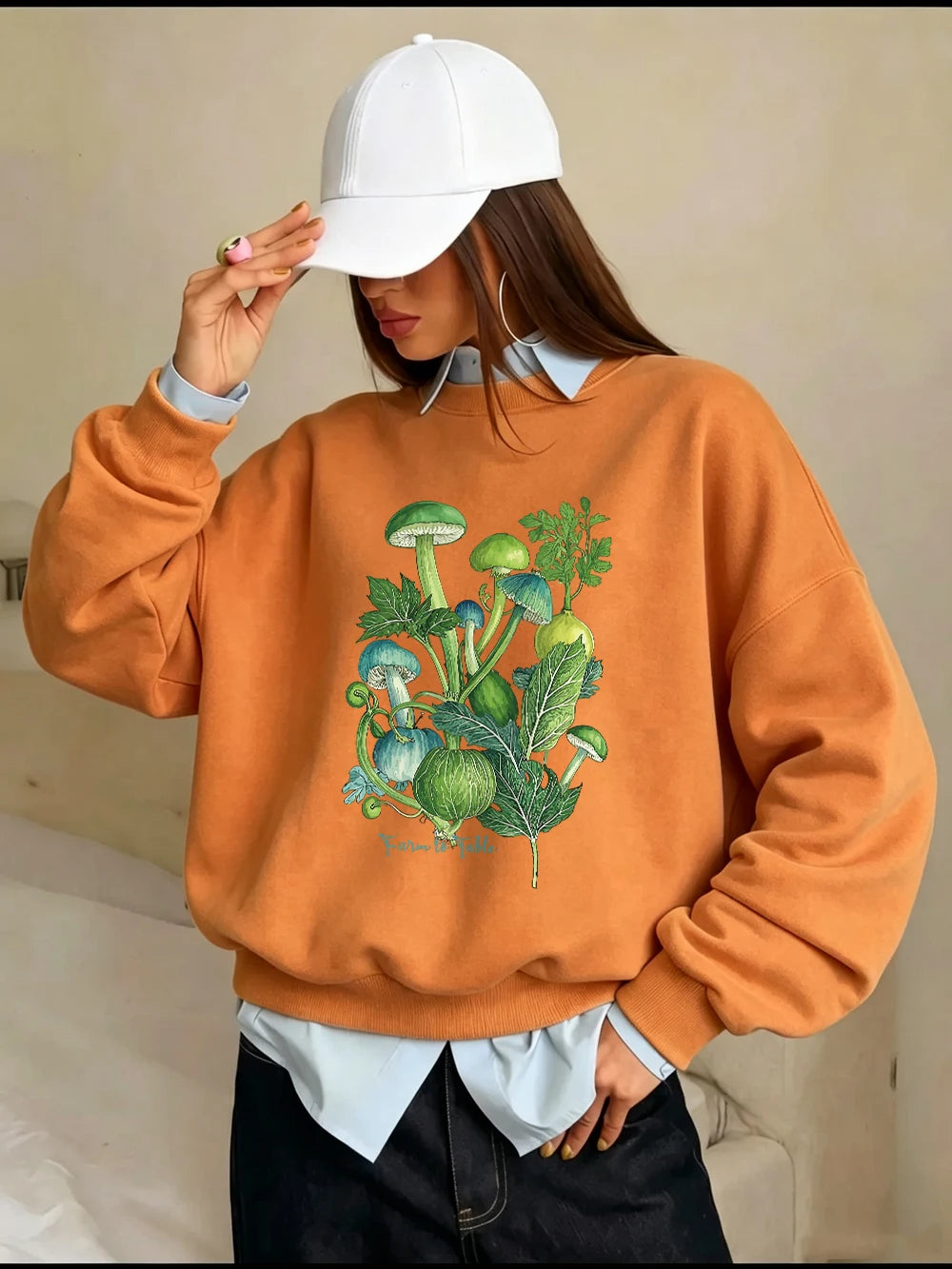 Sweat-shirts imprimés « De la ferme à la table » pour femmes