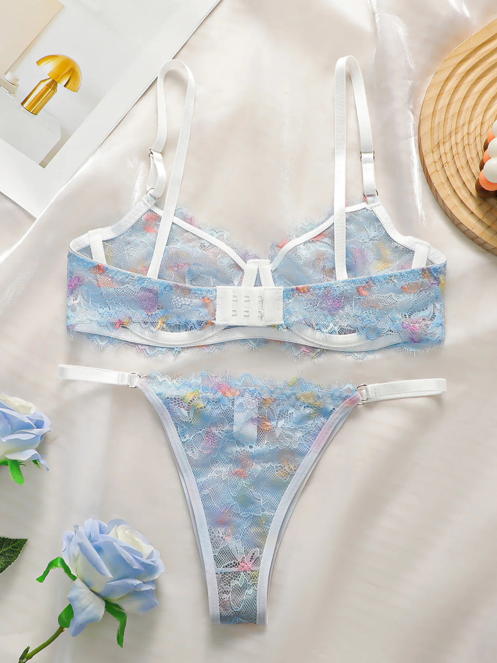 Ensemble de lingerie sexy transparente en dentelle pour femmes
