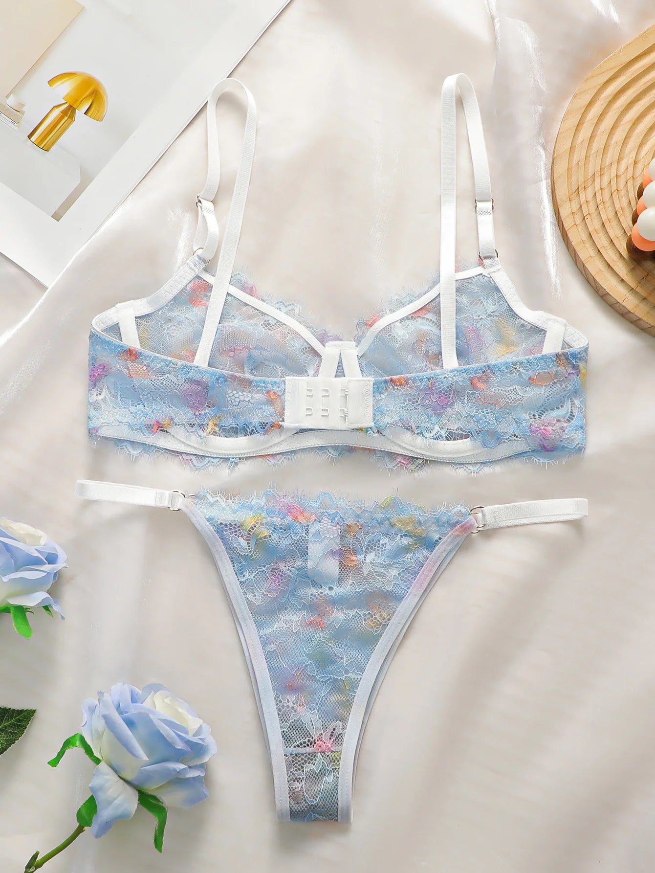 Ensemble de lingerie sexy transparente en dentelle pour femmes