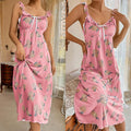 Robe de nuit rétro à volants pour femmes