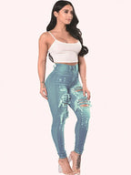 Jean déchiré en denim pour femmes
