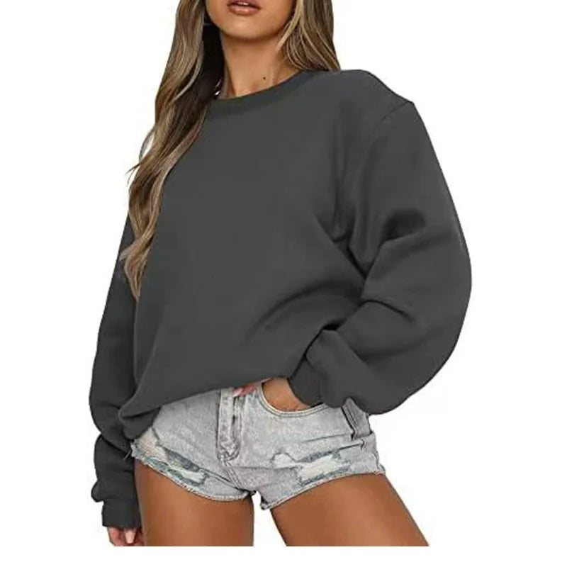 Pull décontracté couleur unie pour femmes