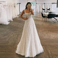 Robe de mariée trapèze en dentelle florale pour femmes