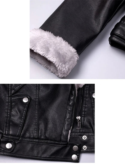 Veste motard femme décontractée en simili cuir
