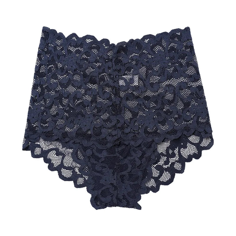 Culottes taille haute en dentelle transparente pour femmes