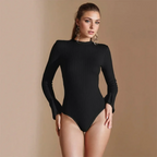 Body moulant mince à manches longues pour femmes