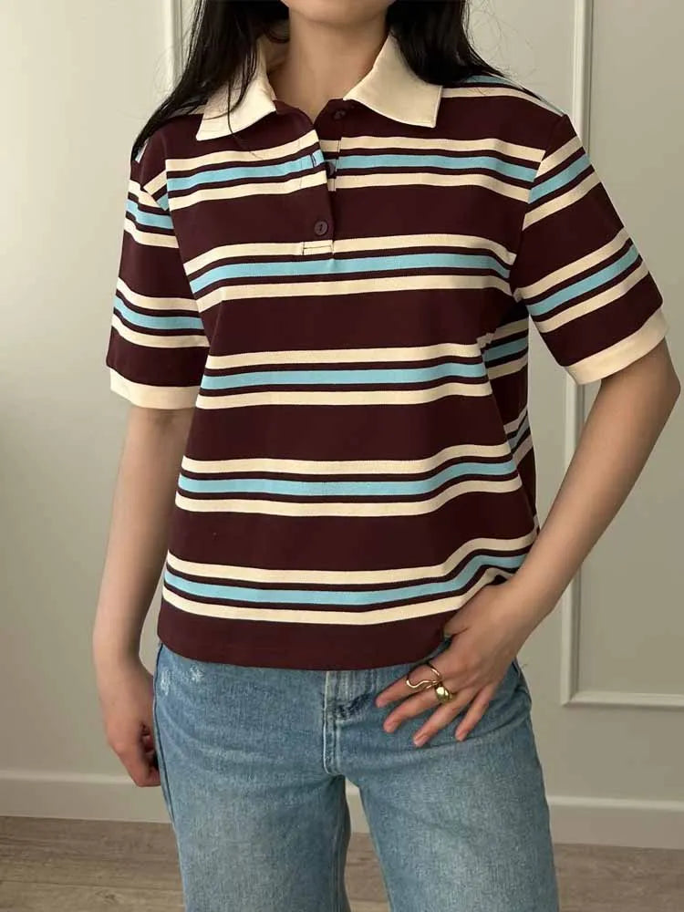 T-shirt rayé décontracté pour femmes