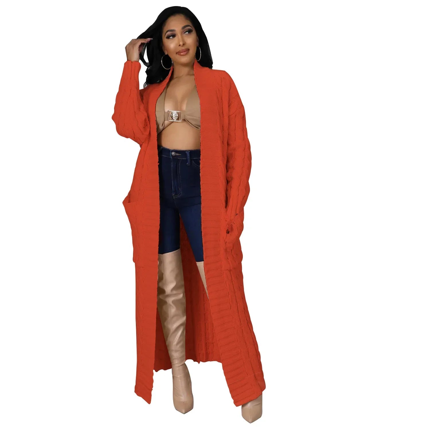 Pull-veste à manches longues sexy et décontracté pour femmes