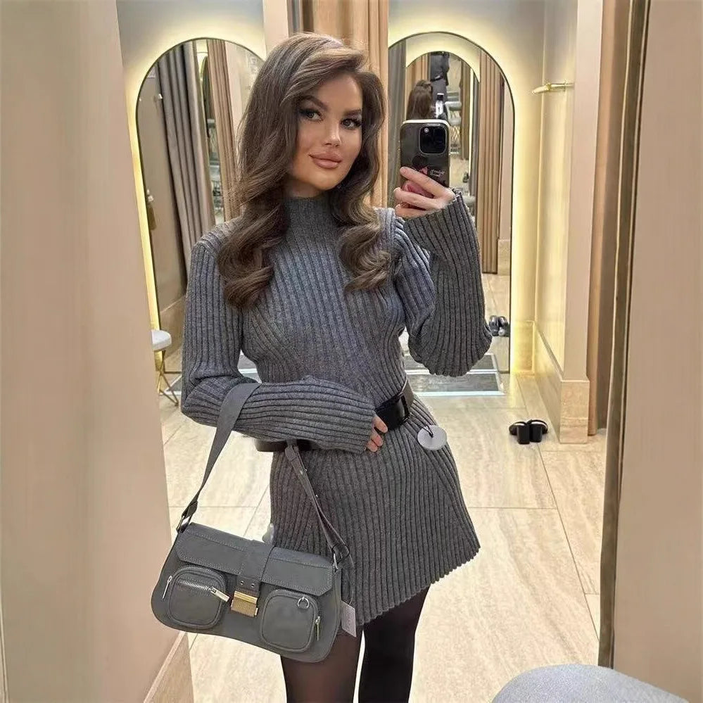 Robe tricotée effet amincissant pour femmes