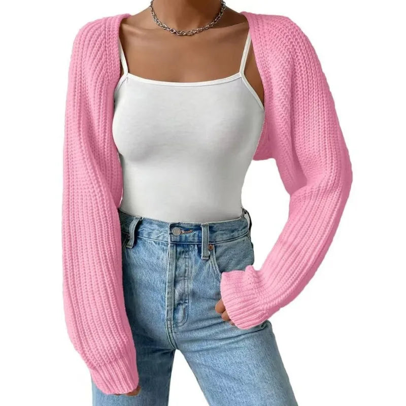 Cardigan Court Femme – Maille et Manches Longues