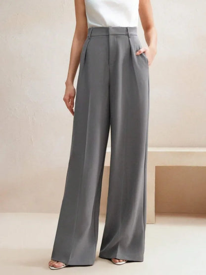 Pantalon de Costume Femme – Taille Haute et Jambes Larges