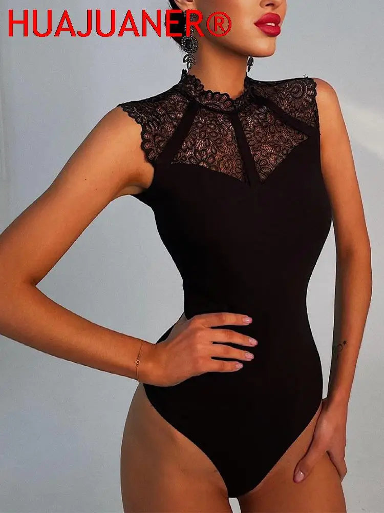 Body sexy en dentelle noire pour femmes
