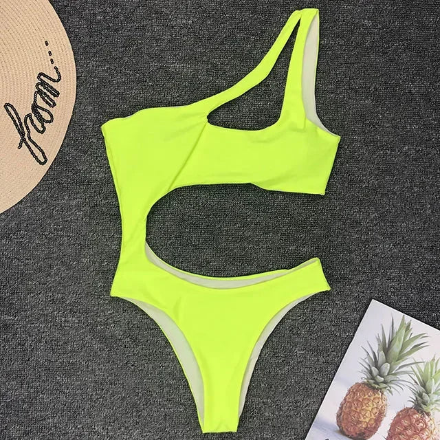 Maillot de bain deux pièces asymétrique pour femmes