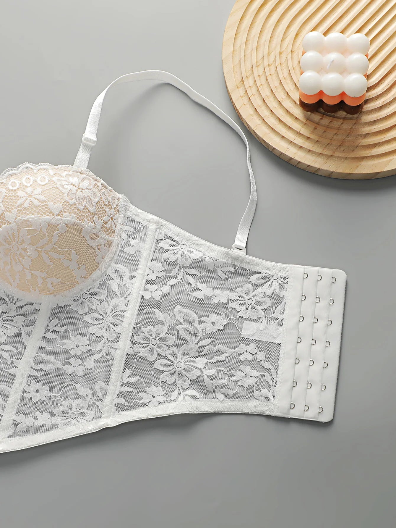 Soutien-gorge sexy en dentelle arête de poisson brodé pour femmes