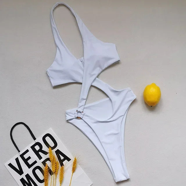 Maillot de bain une pièce croisé pour femmes