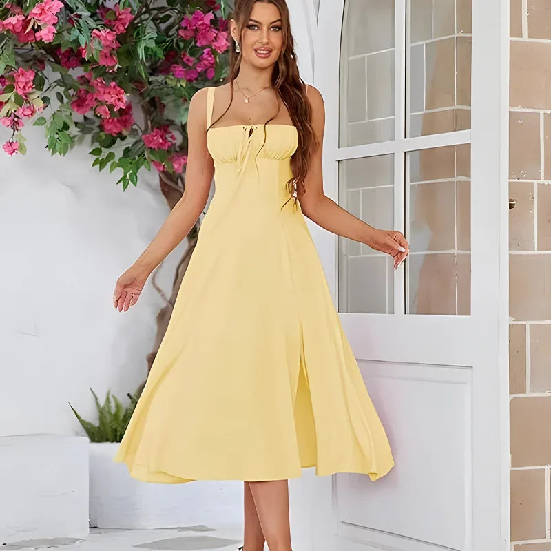 Robe longue sans manches pour femmes