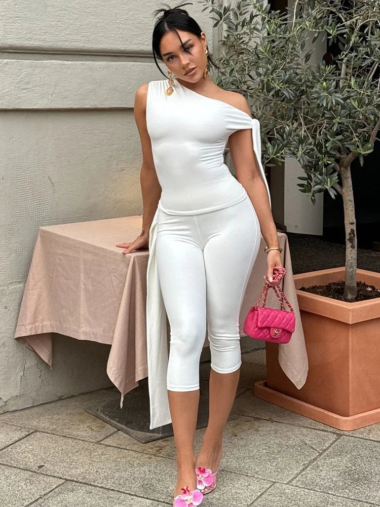 Ensemble 2 pièces haut court et short taille haute pour femmes