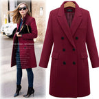 Manteau mi-long en laine pour femmes