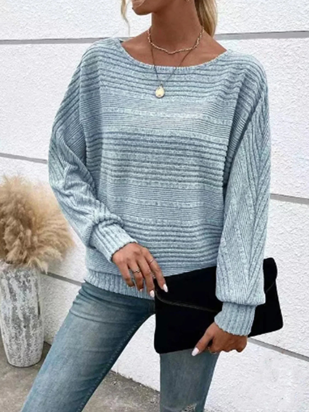 T-shirt décontracté à manches et col rond pour femmes